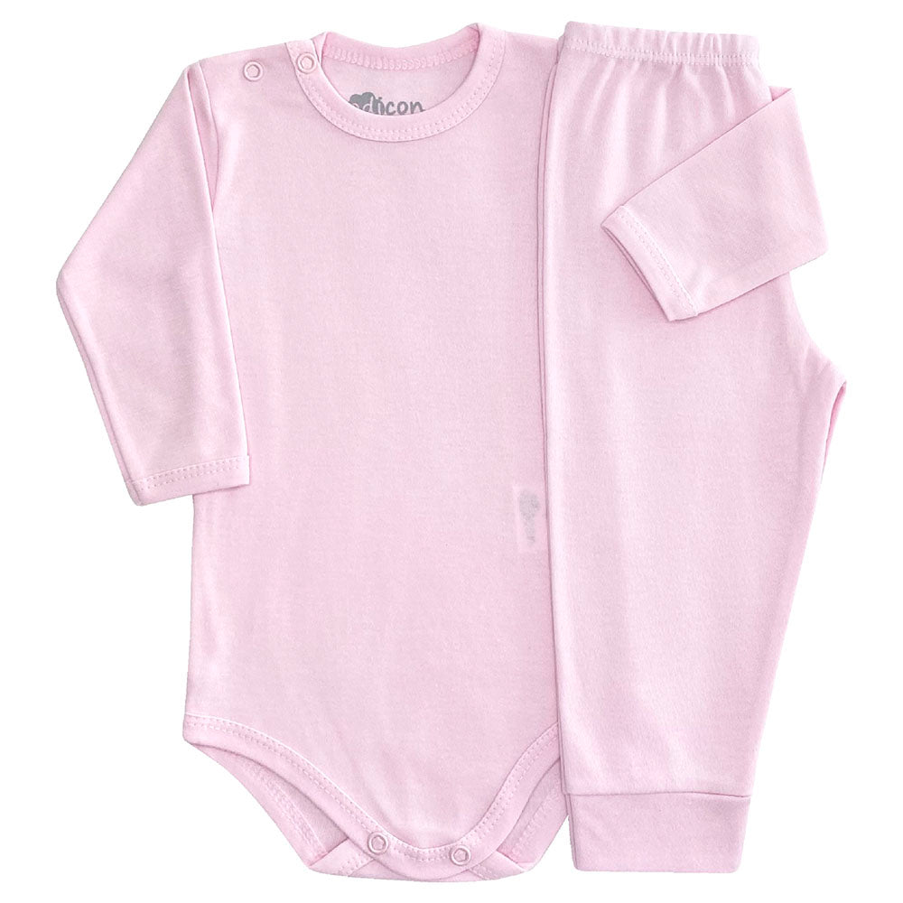 Conjunto Pijama Suedine Bebê Liso Body e Calça - Odicon