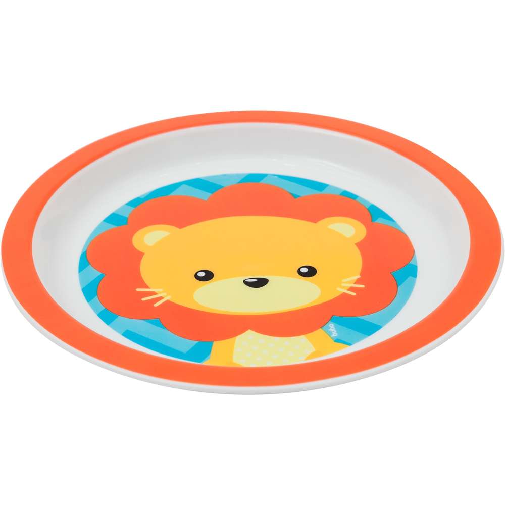 Prato Bebê Infantil Raso Animal Fun Leão - Buba