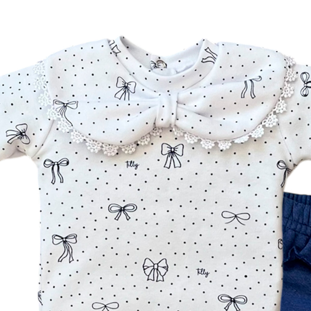 Conjunto Bebê Menina Body Longo e Calça Laços - Tilly Baby