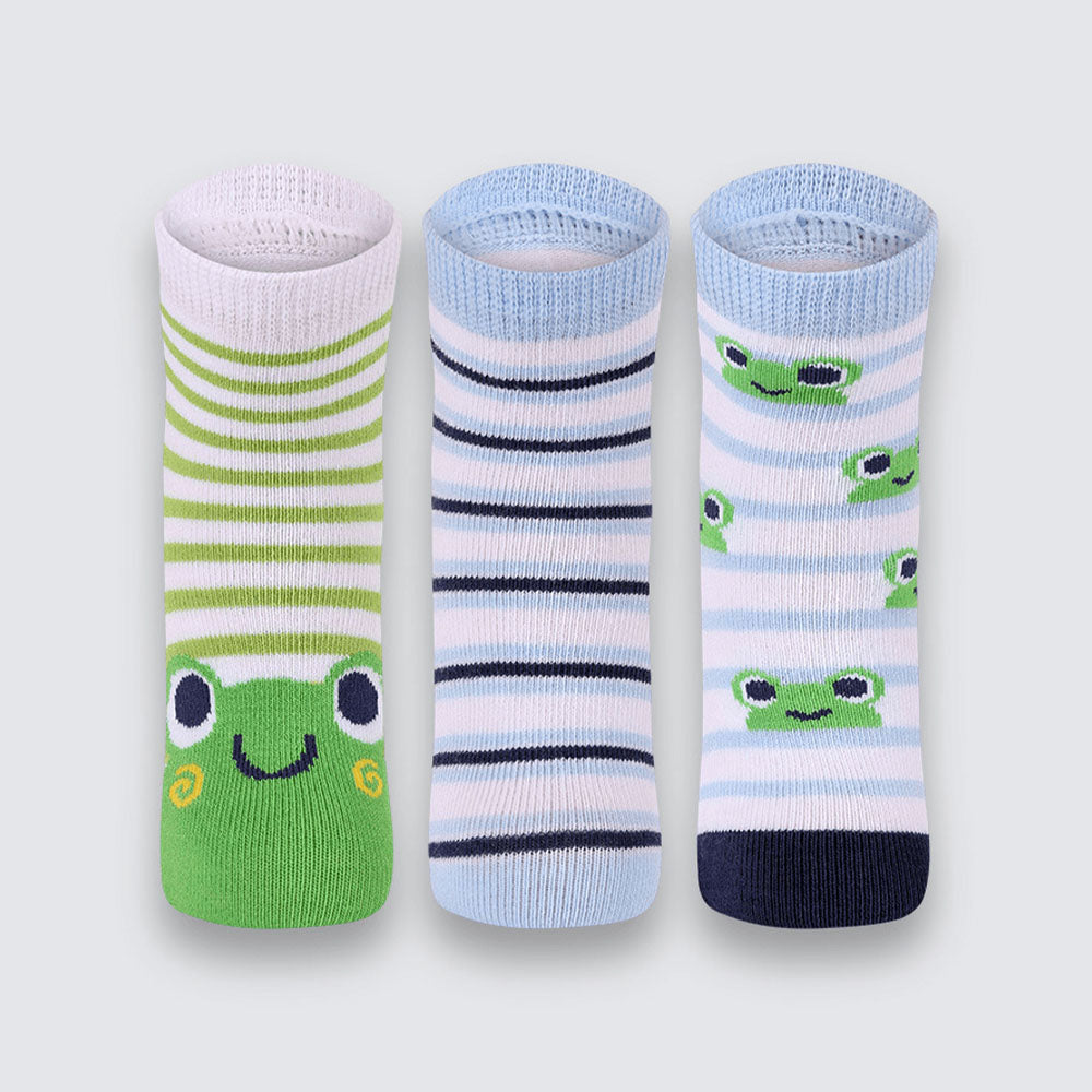 Kit 3 Pares Meia Cano Médio Bebê Menino Sapo - Lupo