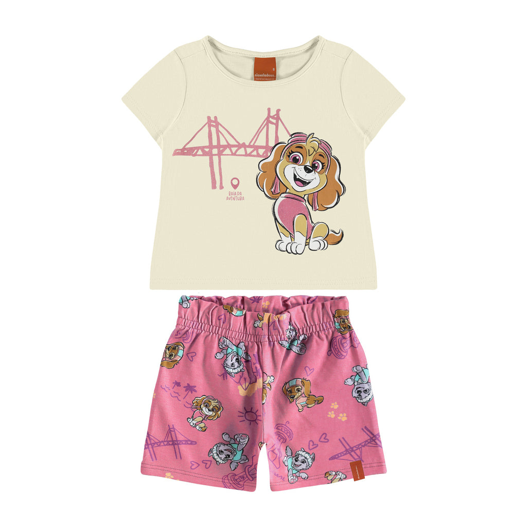 Conjunto Blusa e Short Menina Patrulha Canina - Malwee Kids