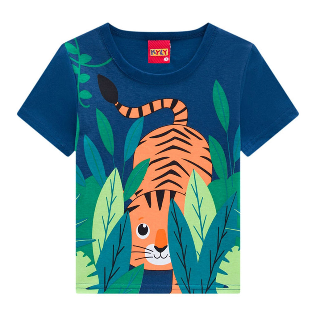 Camiseta Infantil Menino Tigre na Floresta - Kyly