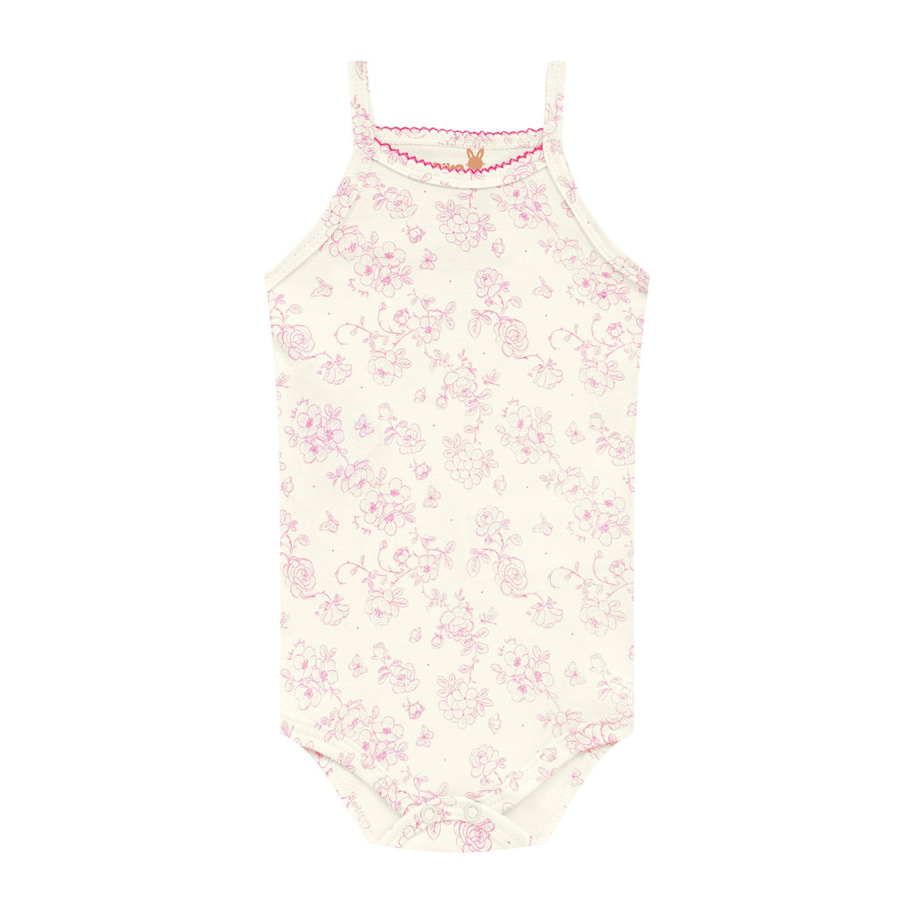 Body Alcinha Regata Bebê Menina Suedine Florido - Kiko Baby