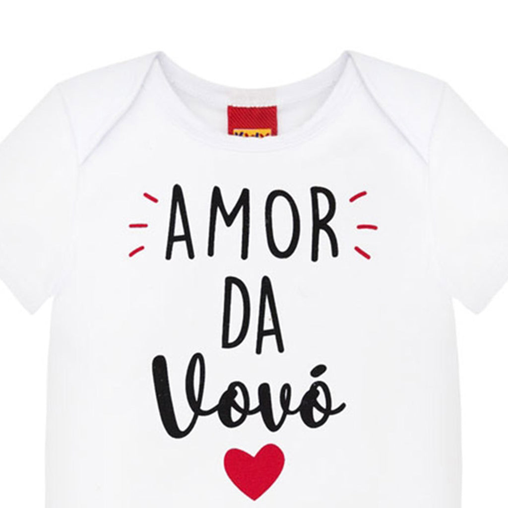 Body Manga Curta Bebê Unissex Amor da Vovó - Kyly