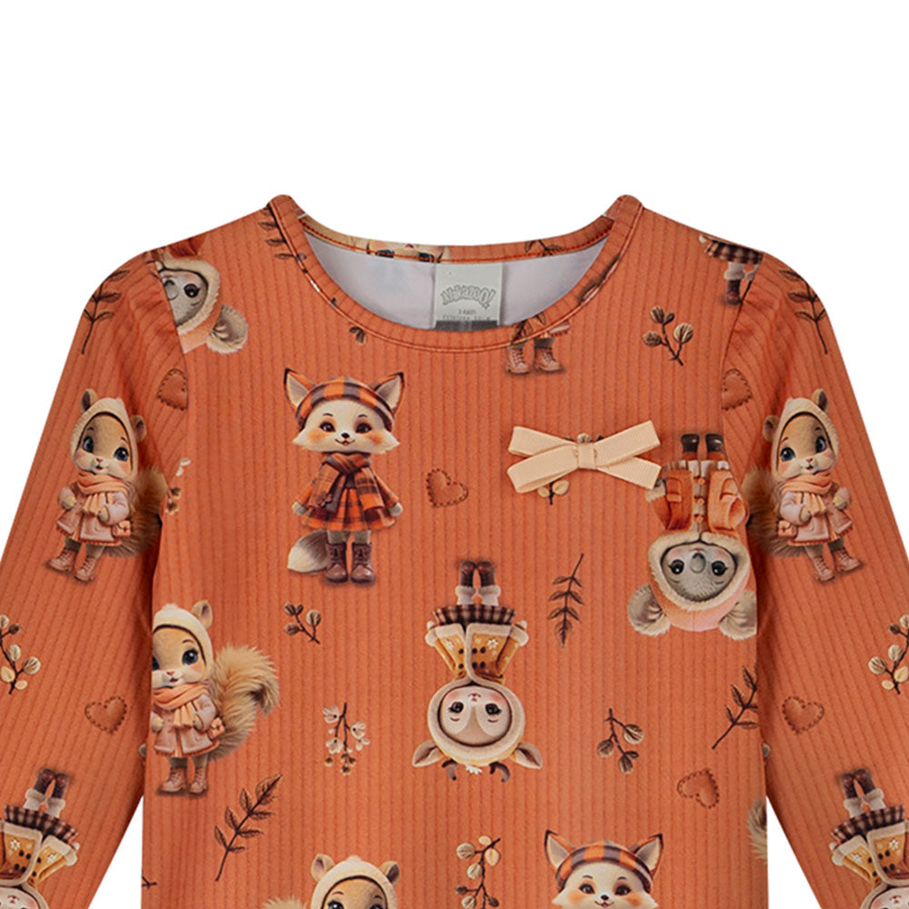 Blusa Infantil Menina Modelli Manga Longa Floresta - Alakazoo