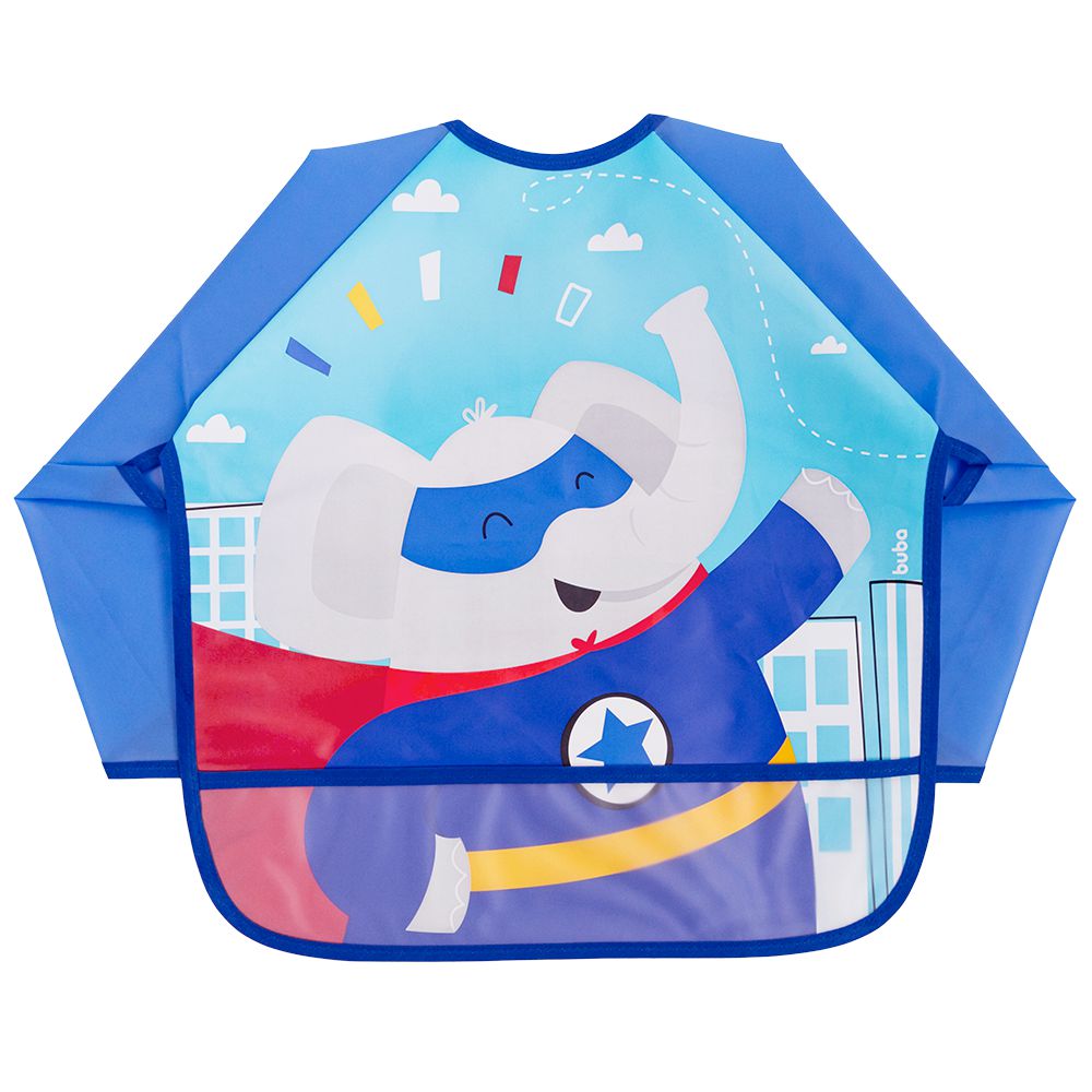 Babador Com Manga Impermeável Para Alimentação Menino - Buba