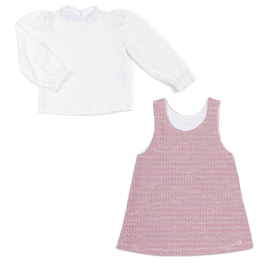Conjunto Infantil Menina Salopete Tweed e Blusa - Have Fun