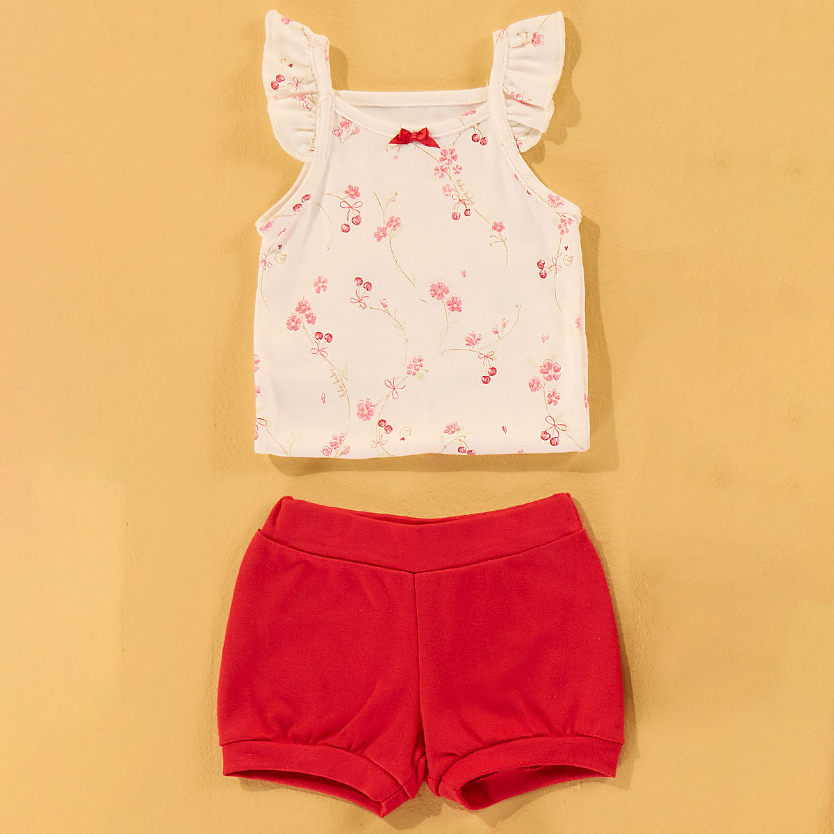 Conjunto Bebê Menina Body Alça e Short - Kiko Baby