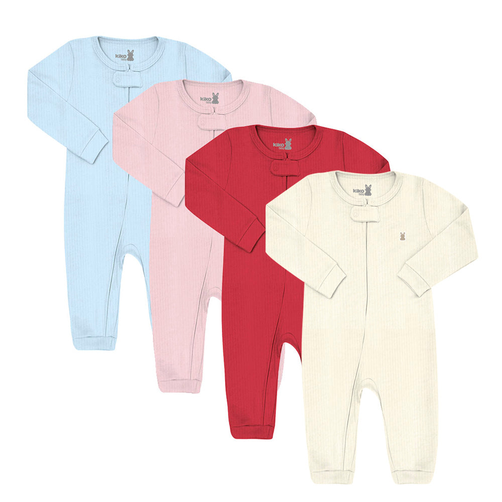 Macacão Bebê Canelado em Suedine C/ Zíper - Kiko Baby