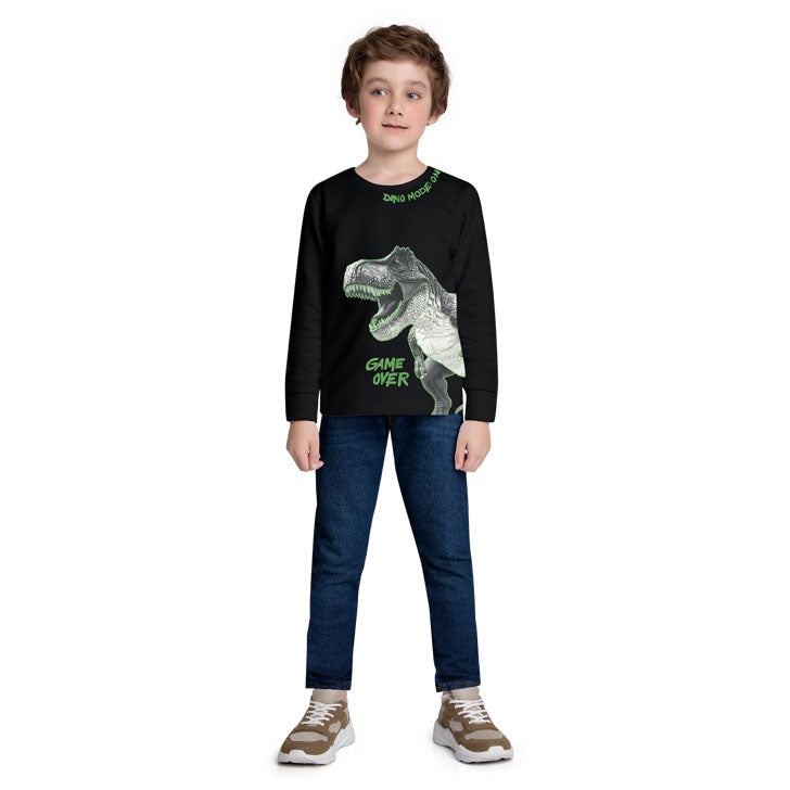 Camiseta Infantil Menino Manga Longa Dino Mode - Kyly