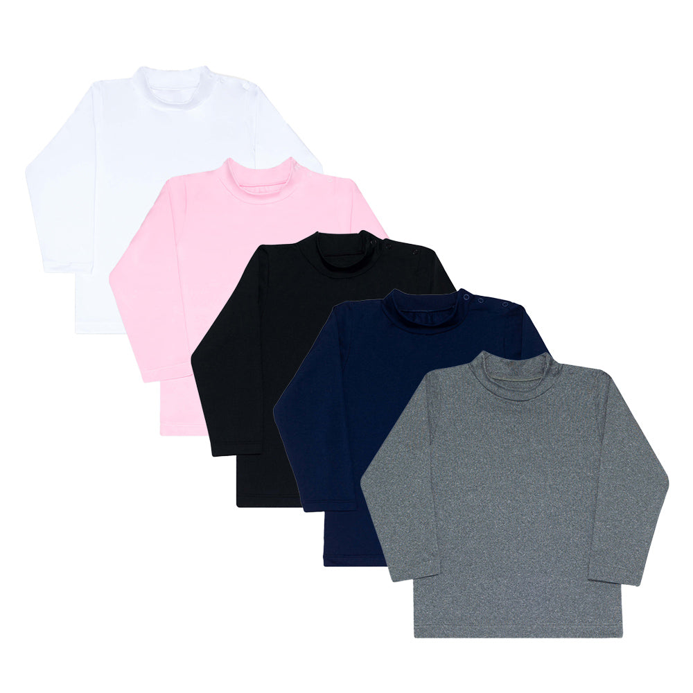 Camiseta Blusa Térmica Gola Alta Para Frio Infantil - Dedeka