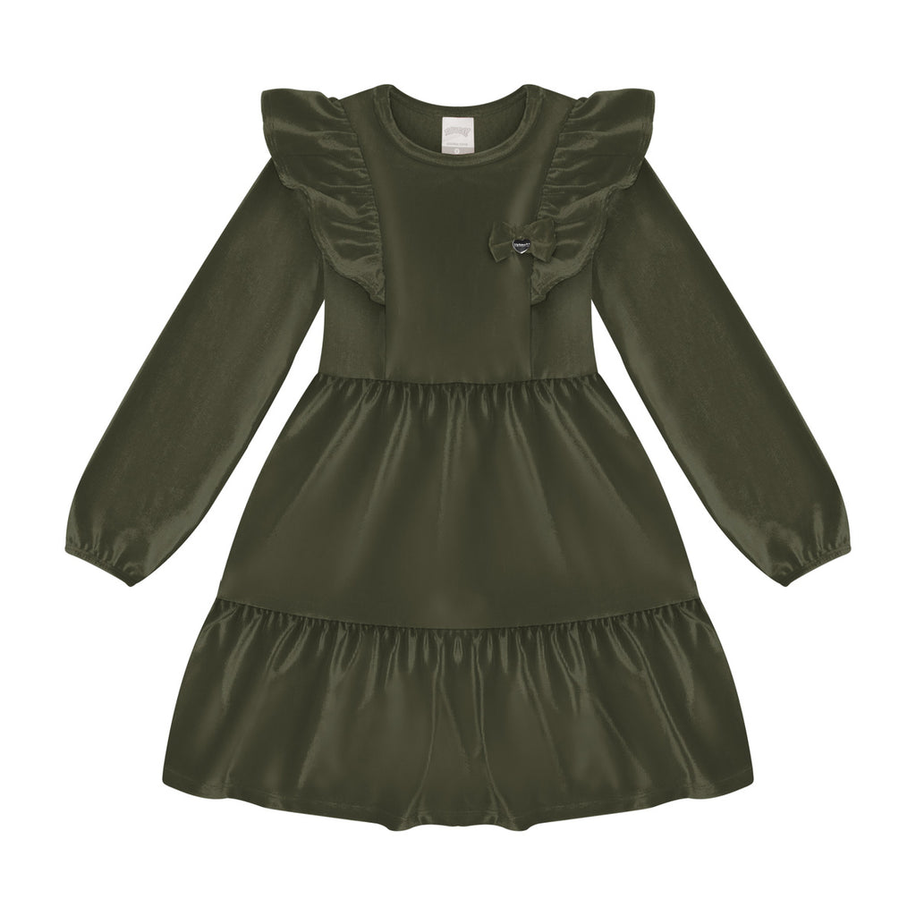 Vestido Infantil em Malha Veludo - Alakazoo