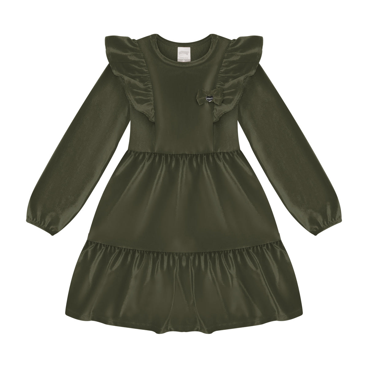 Vestido Infantil em Malha Veludo - Alakazoo