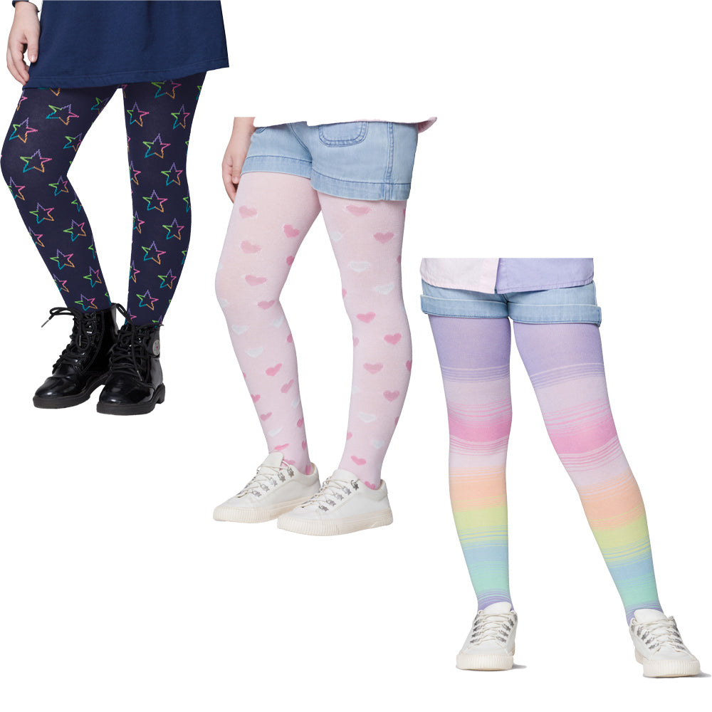 Meia-Calça Fio 80 Infantil Menina Algodão Estampada - Selene