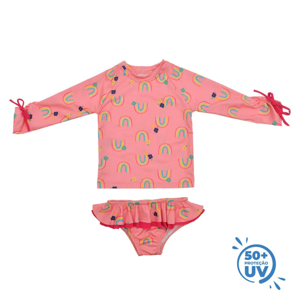 Conjunto Infantil Menina C/ Proteção UV50+ Arco-Íris - Everly