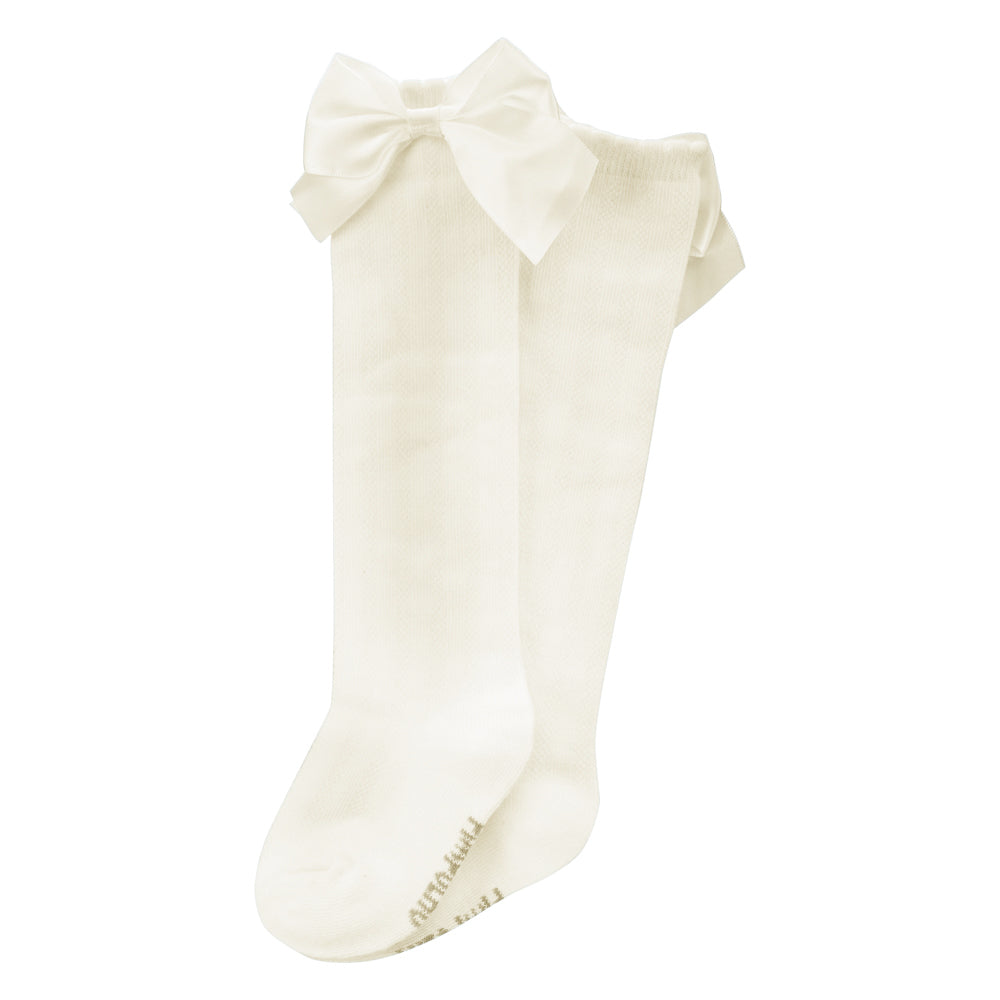 Meia 3/4 Lisa Com Laço Bebê Infantil - Pimpolho