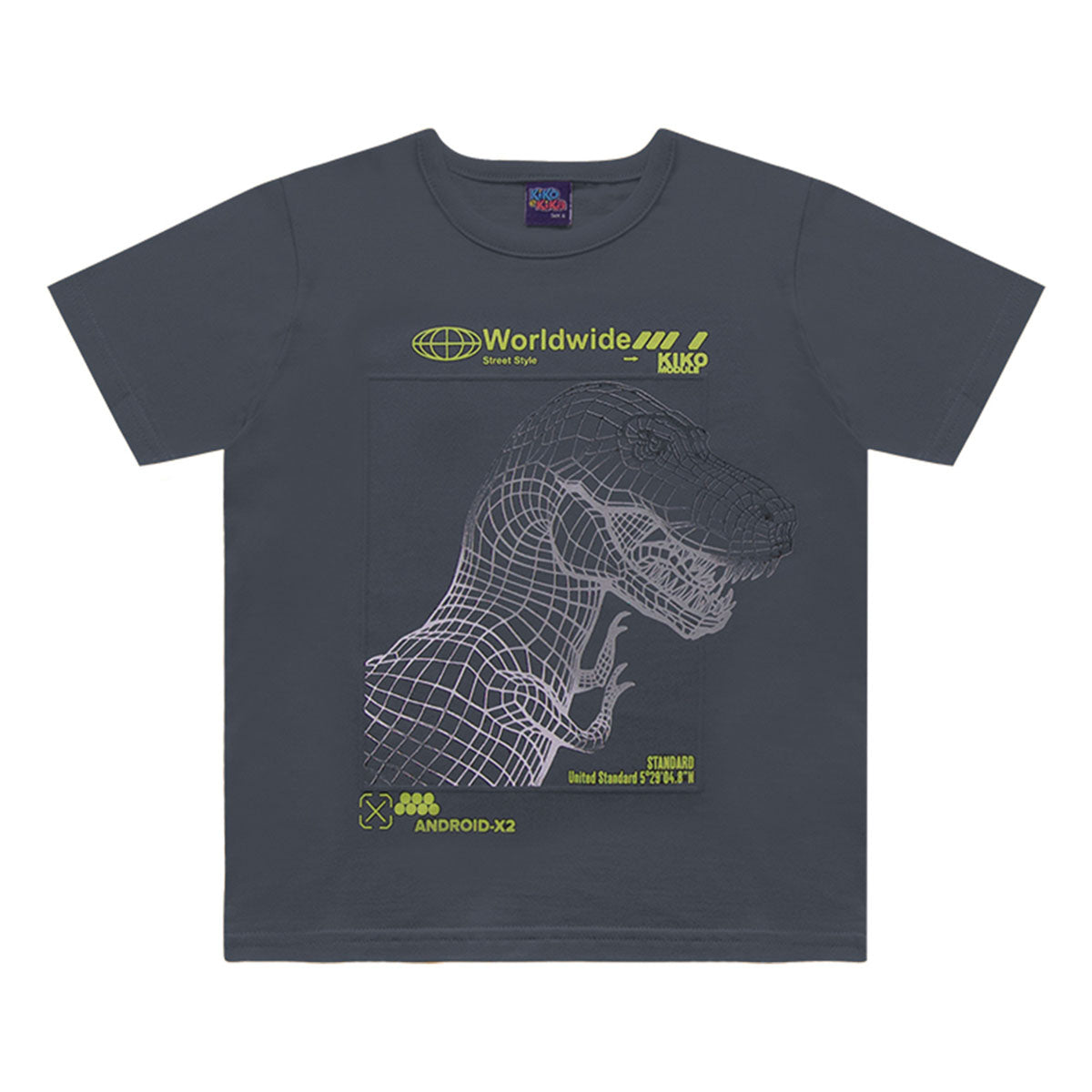 Camiseta Infantil Manga Curta Dino Street - Kiko e Kika