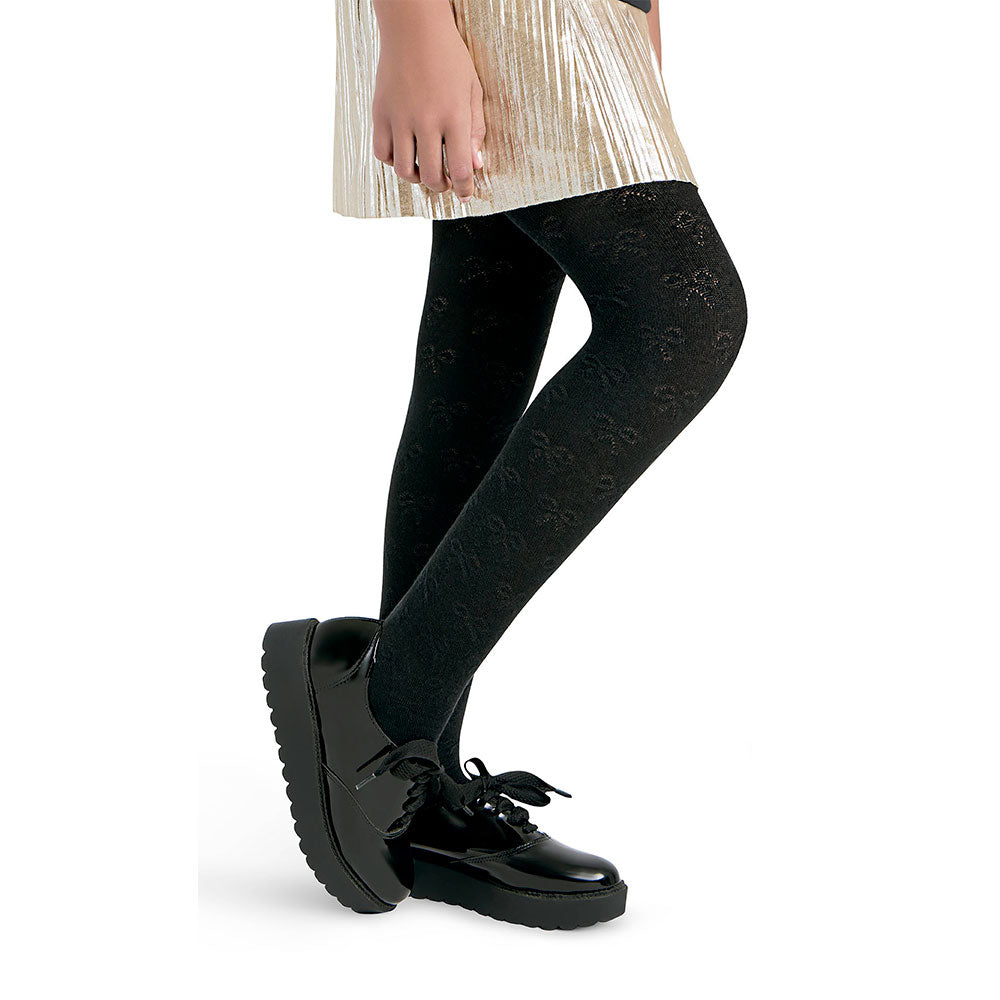 Meia-Calça Fio 80 Infantil Menina Algodão Laços - Selene