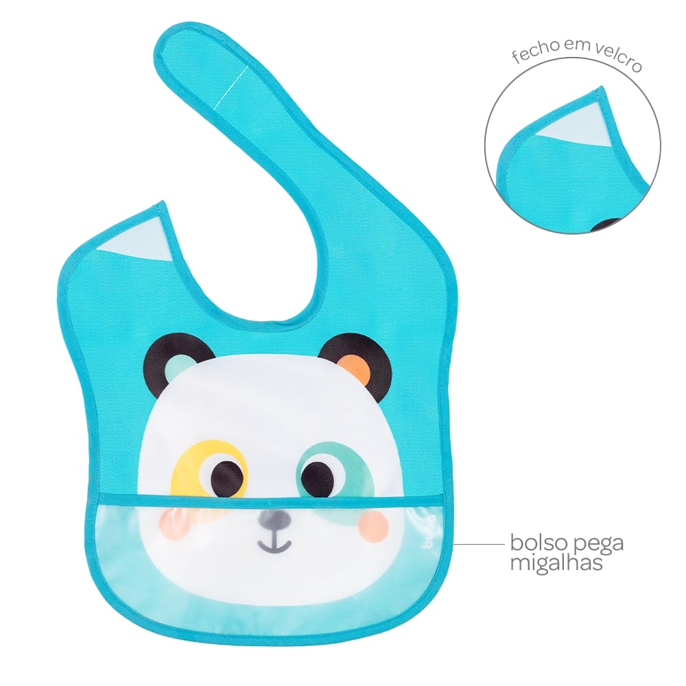 Babador Bebê Impermeável Para Alimentação Buba Zoo Panda - Buba
