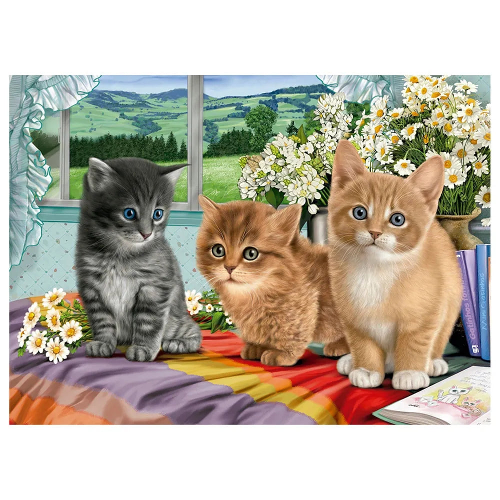 Quebra-cabeça 60 peças Gatinhos Fofinhos - Grow