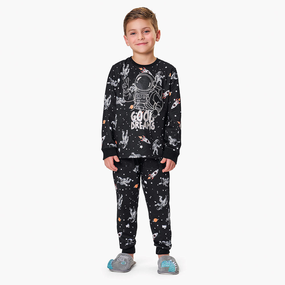 Pijama Infantil Menino Térmico Brilha no Escuro - Kiko e Kika