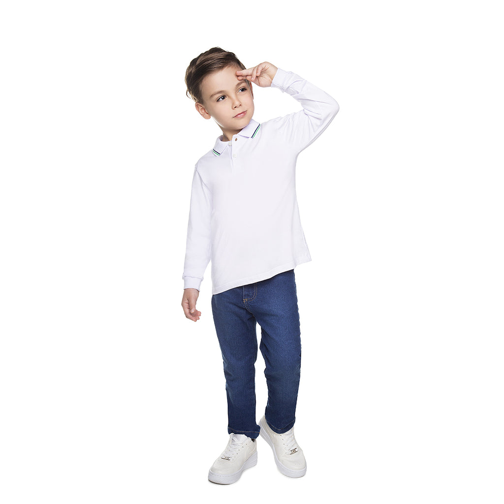 Camisa Polo Infantil Meia Malha Gola Listrada - Have Fun