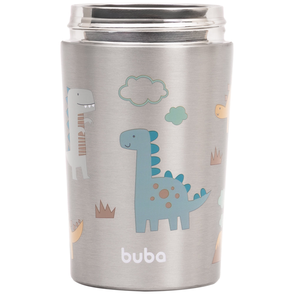 Copo Térmico Antivazamento Canudo 320ml Dinossauro - Buba