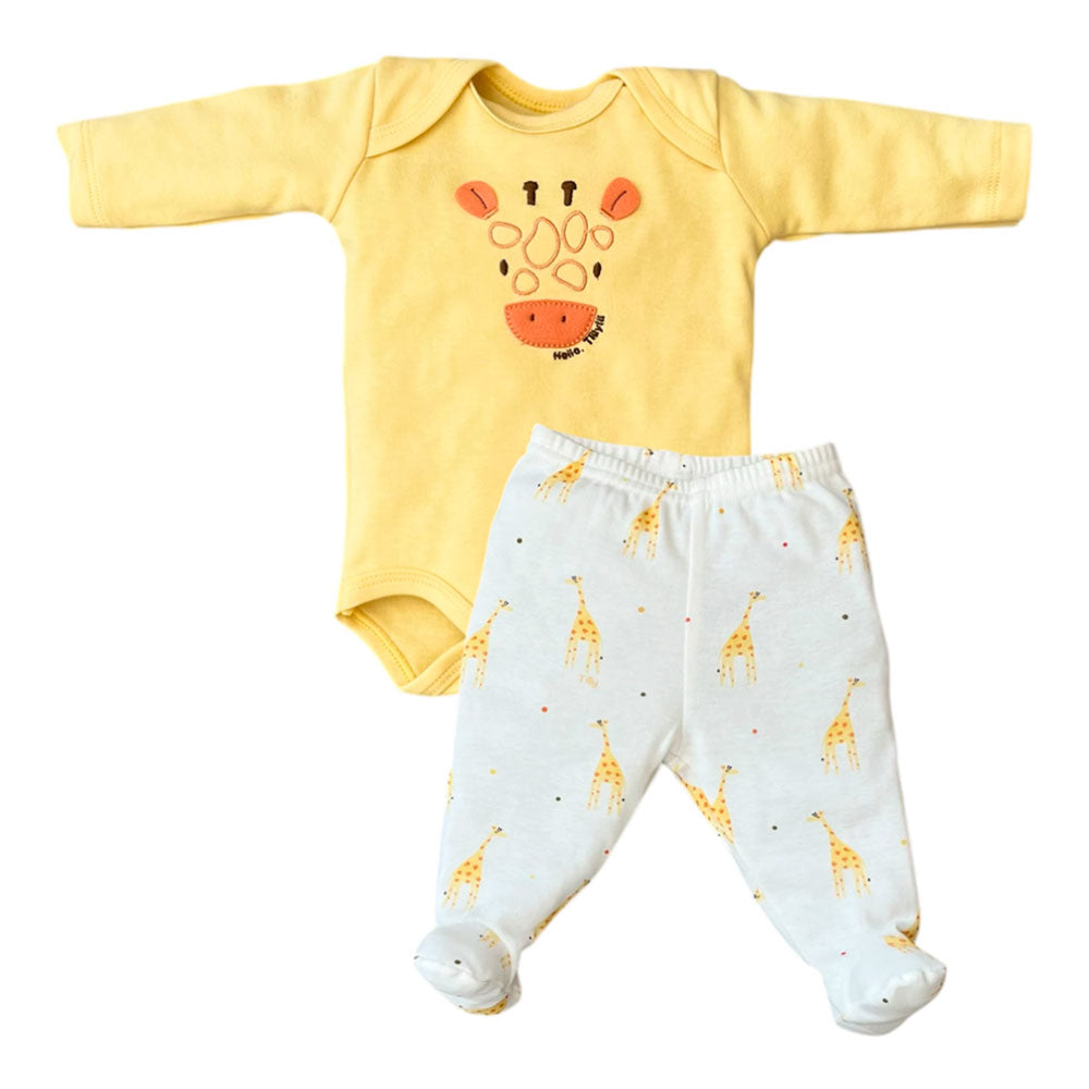 Conjunto Bebê Body Longo e Calça Girafa - Tilly Baby