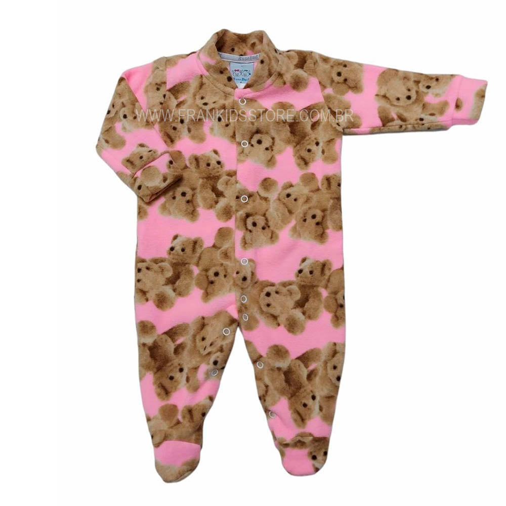 Macacão Soft Menina Pink Ursos - Rosebud
