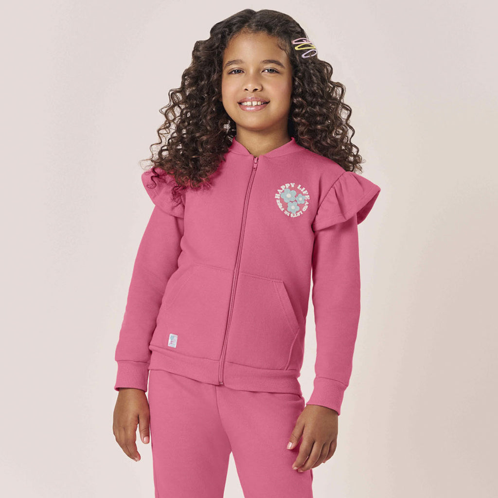 Conjunto Infantil Menina Moletom Peluciado Happy - Kiko e Kika