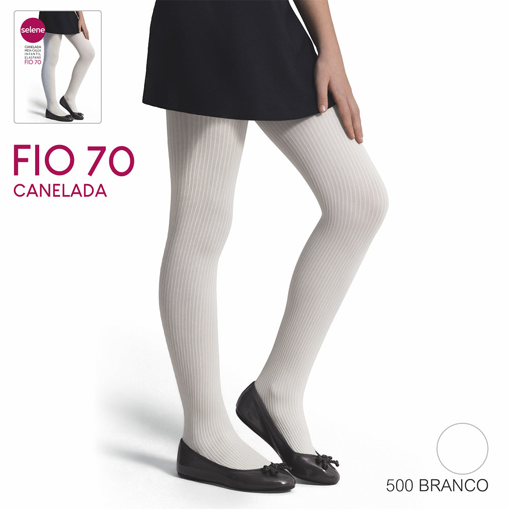 Meia-Calça Fio 70 Infantil Menina Canelada - Selene