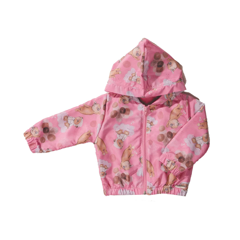 Jaqueta Corta Vento Nylon Infantil Menina Ursos - Bebelândia