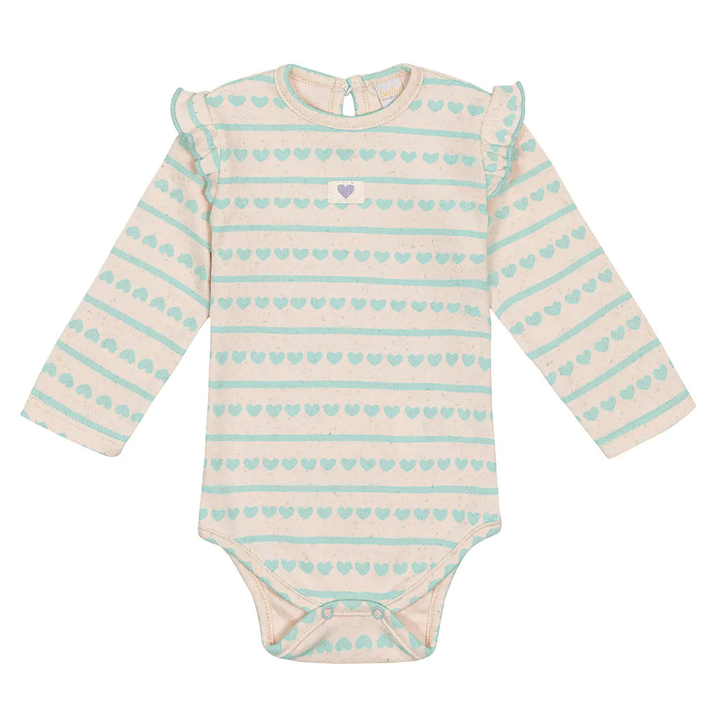 Body Manga Longa Bebê Menina Corações - Abrange