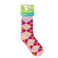 Meia Felpuda Infantil Menina 31-34 Rosa Xadrez - Pimpolho