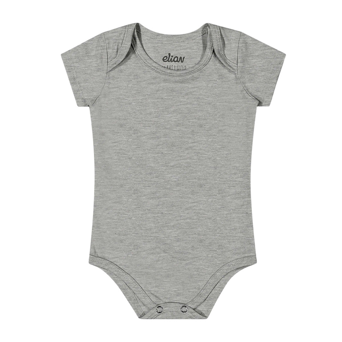 Body Manga Curta Bebê Unissex Liso em Cotton - Elian