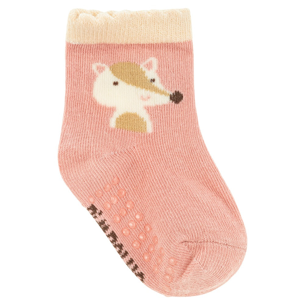 Kit 3 Pares Meia Antiderrapante Menina 16-20 Raposa - Pimpolho