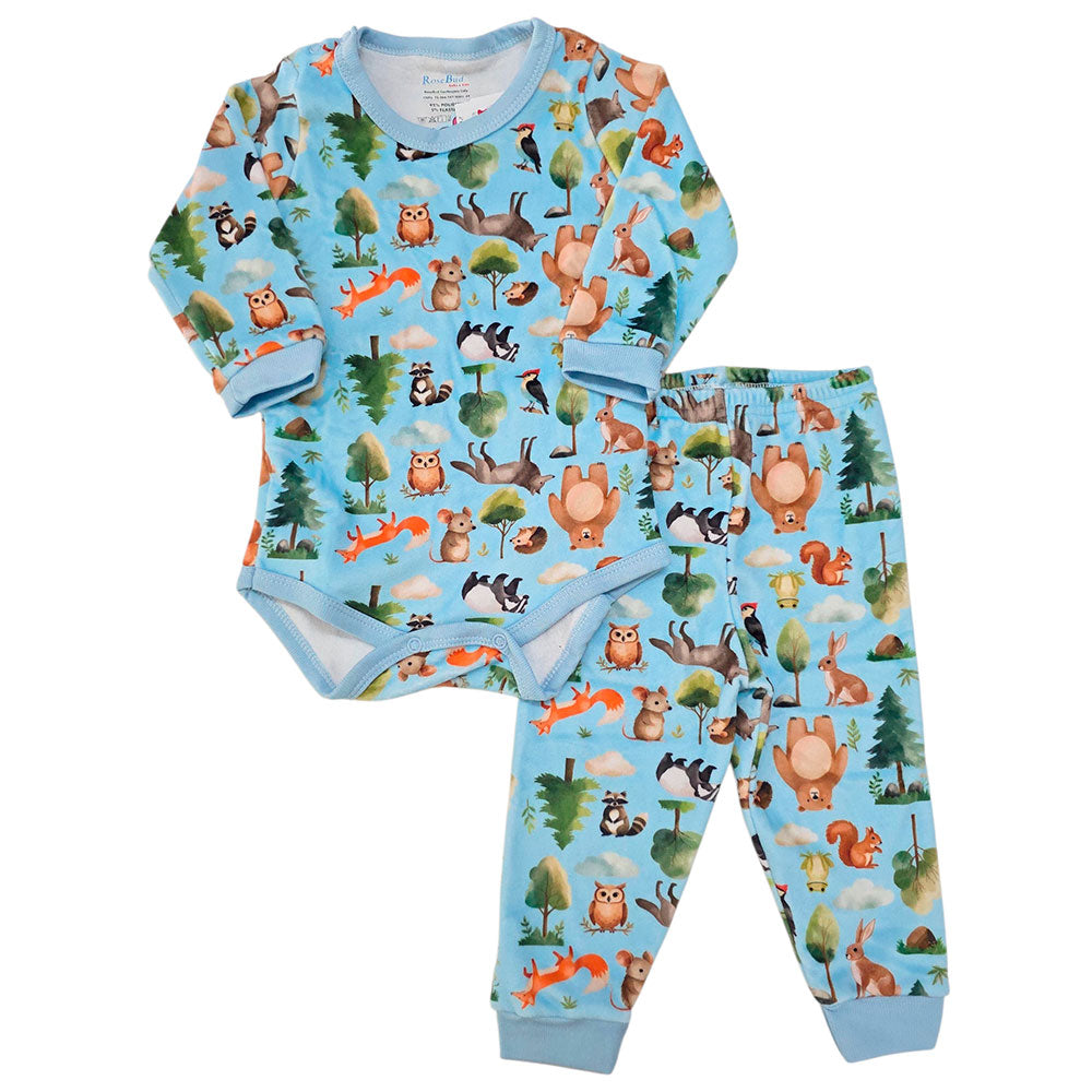Conjunto Body e Calça Fleece Luxo Bebê Floresta - Rosebud