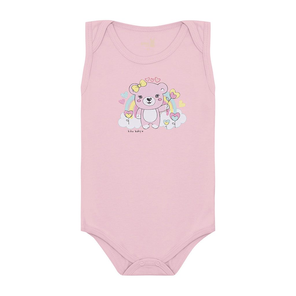 Body Regata Bebê Menina Suedine Ursinhas - Kiko Baby