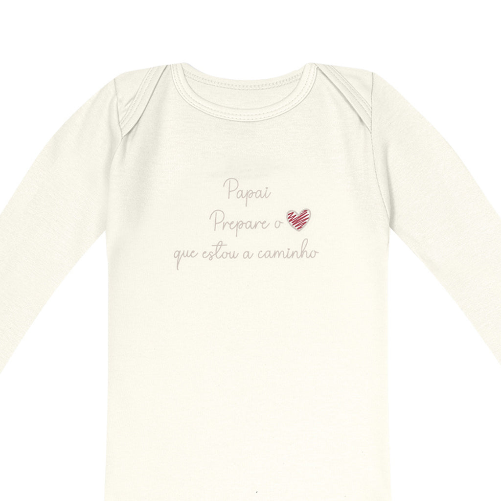 Body Manga Longa Bebê Unissex Papai Estou a Caminho - Kiko Baby