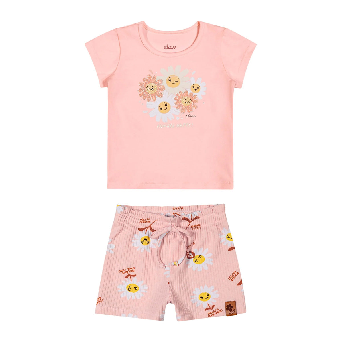 Conjunto Bebê Menina Blusa e Short Flores - Elian