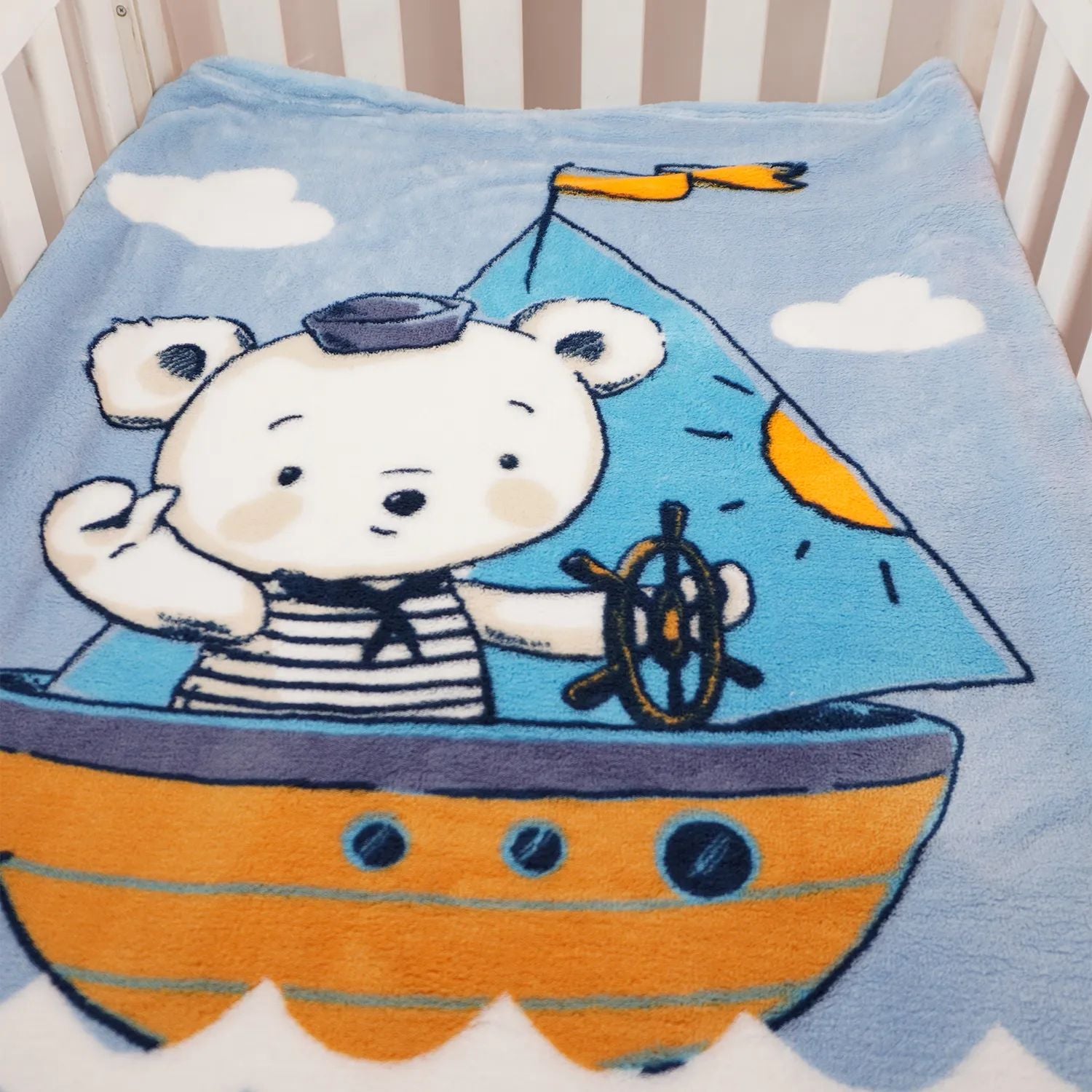 Cobertor Bebê Soft Hipoalergênico Urso Marinheiro - Baby Joy