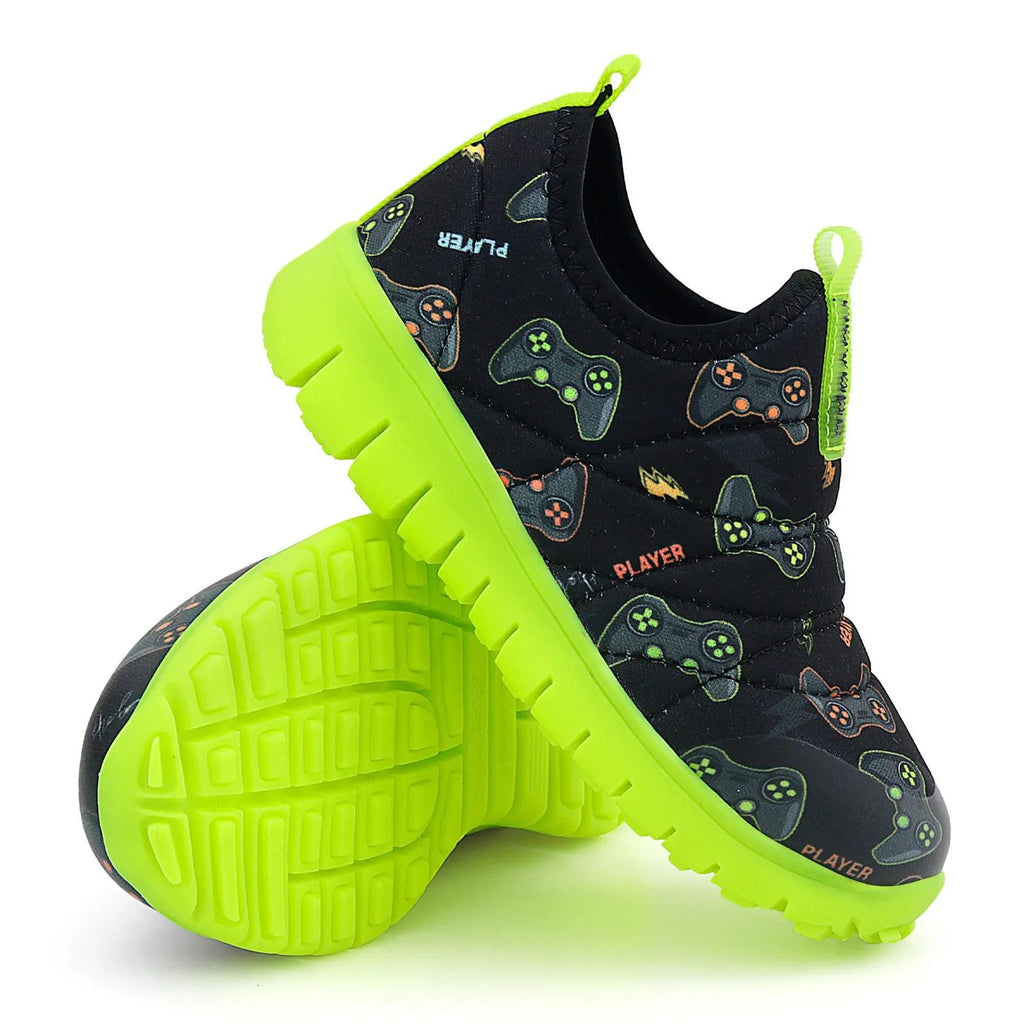 Tênis Infantil Super Flexível Player Preto/Verde - Novopé