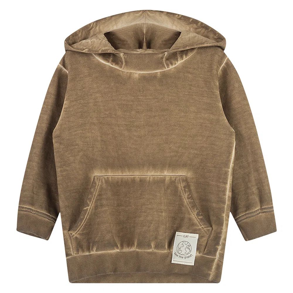 Blusão em Moletom Peluciado Com Capuz - Colorittá