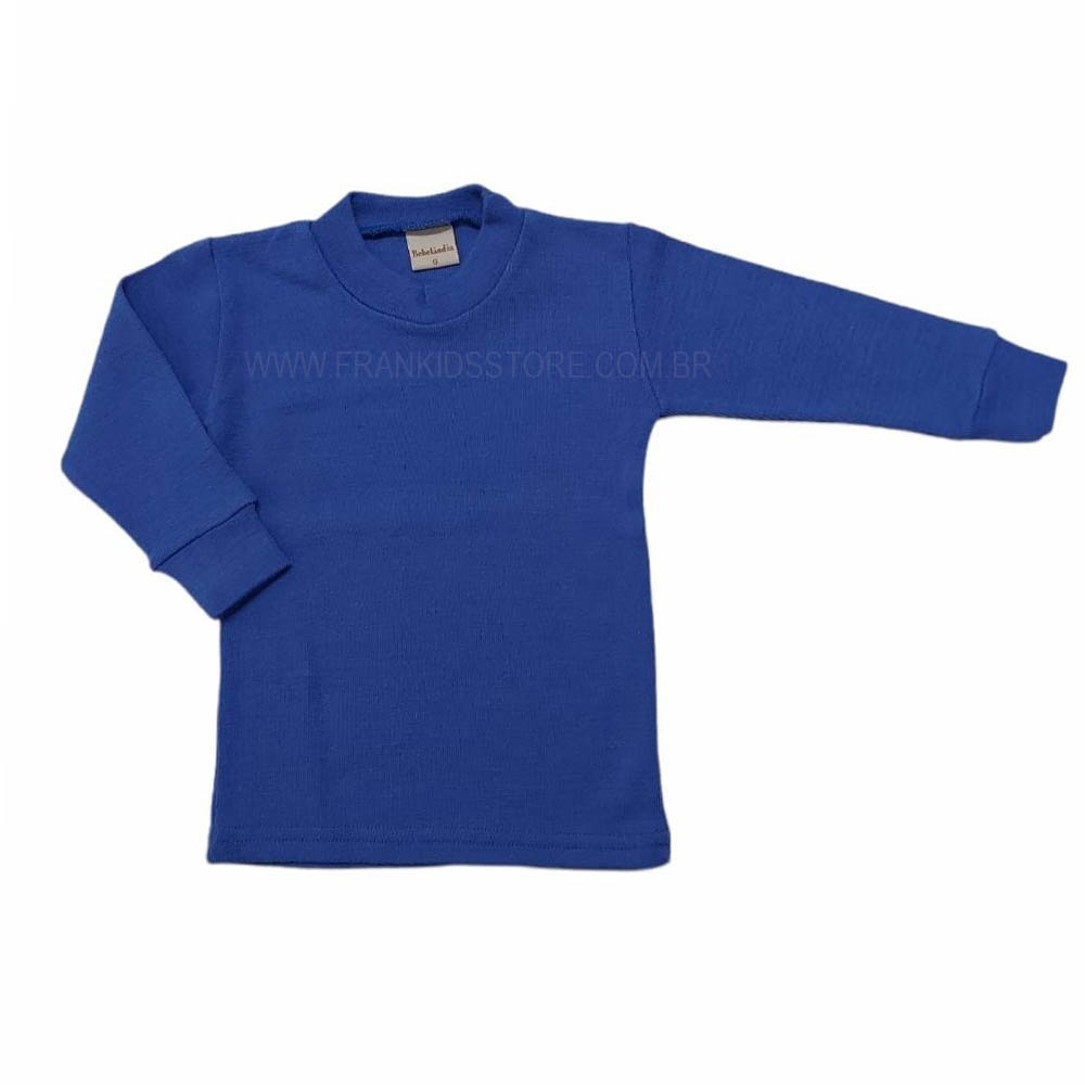 Blusa Básica de Lã Antialérgica Azul Fresh - Bebelândia