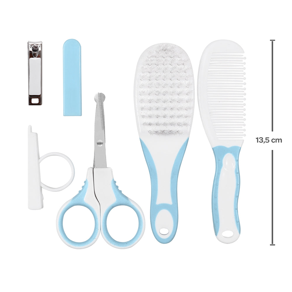 Kit Cuidados Bebê Escova, Pente, Tesoura e Cortador - Buba
