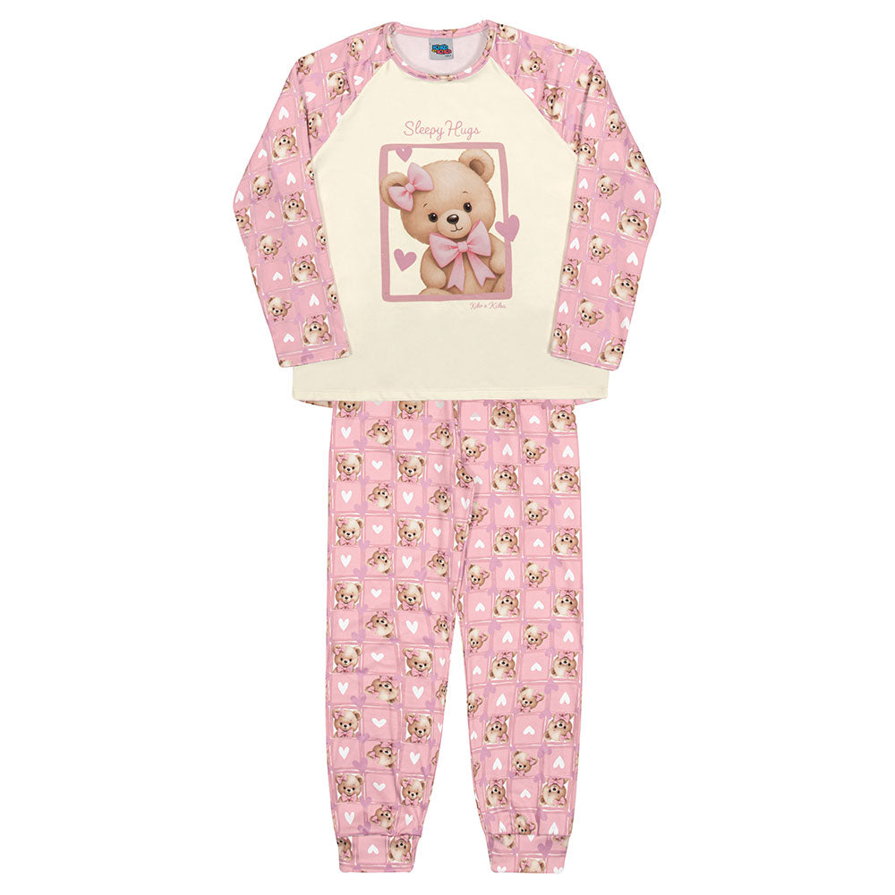 Pijama Infantil Menina Malha Térmica Ursinha - Kiko e Kika