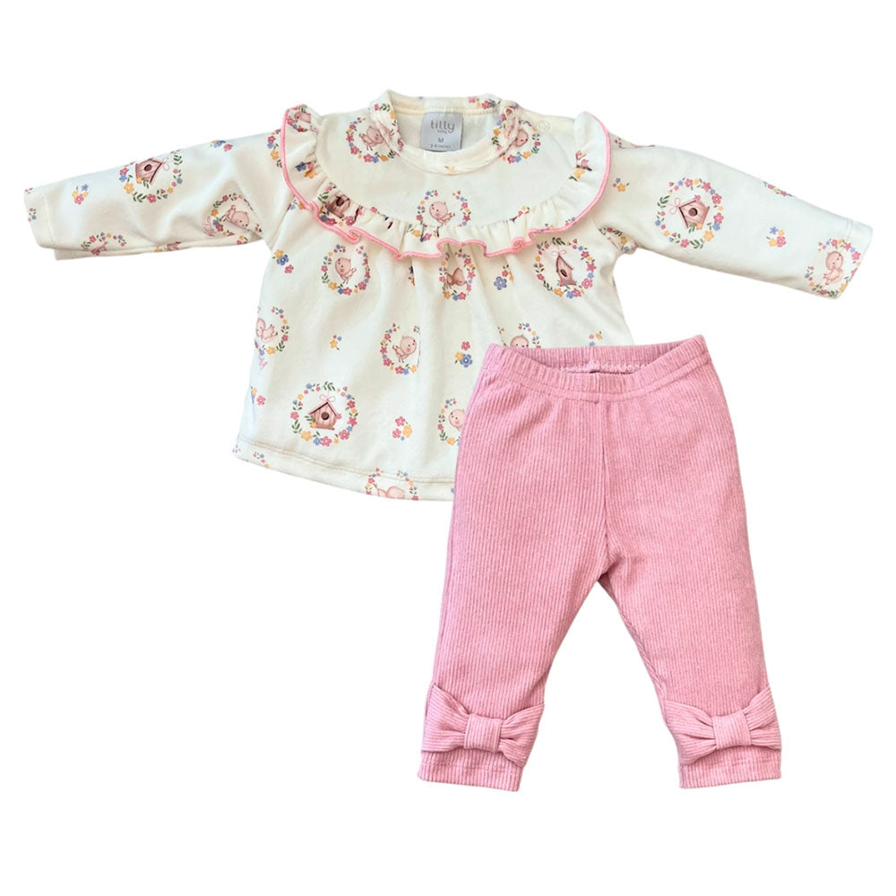 Conjunto Menina Casaco e Calça Plush Passarinhas - Tilly Baby