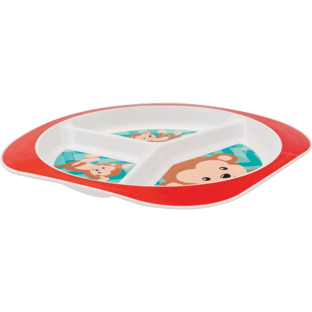 Prato Bebê Infantil Com Divisórias  Macaco - Buba