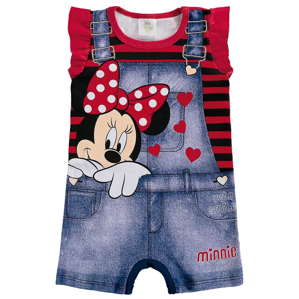 Macaquinho Bebê Disney Minnie Mouse com Listras - Marlan