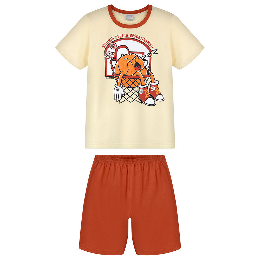Pijama Infantil Menino Brilha no Escuro Basquete - Alakazoo
